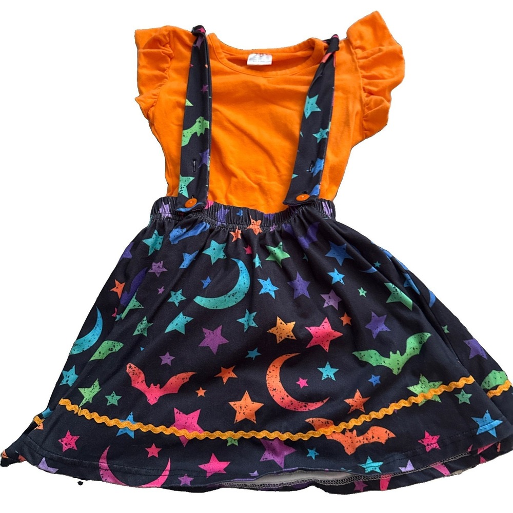 Boutique Size XL 3-4 Witchy Girls Outfit Set - Short Sleeve & Jumper Halloween